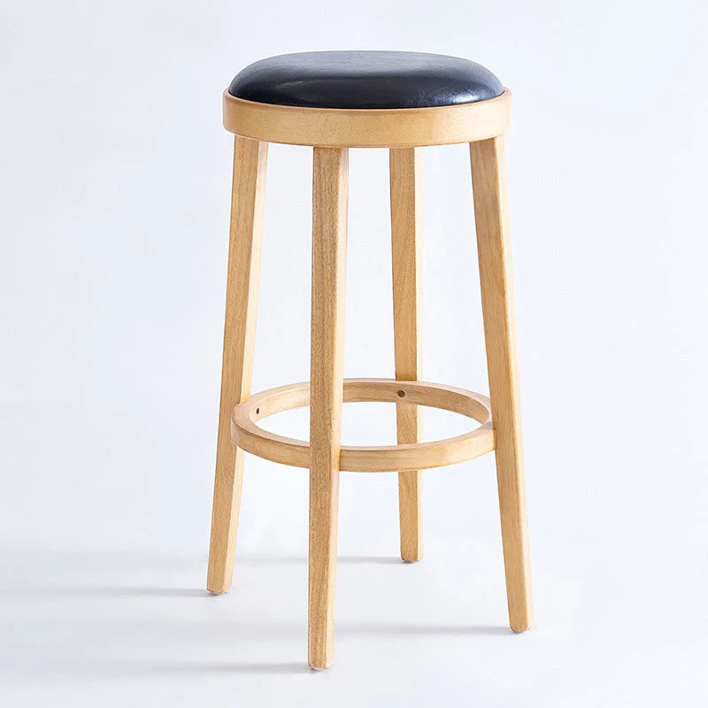 Sgabello da bar stile moderno Sgabello da bancone rotondo con gambe legno per cucina Clearhalo