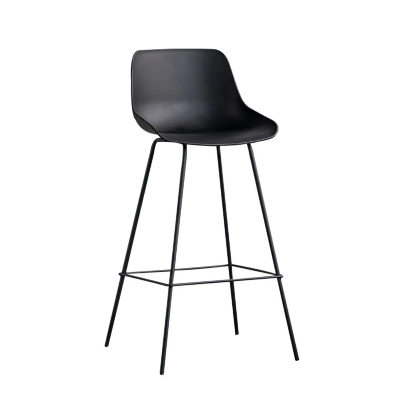Sgabello da bar stile moderno Sgabello da bancone plastica per bar cucina con gambe metallo Clearhalo