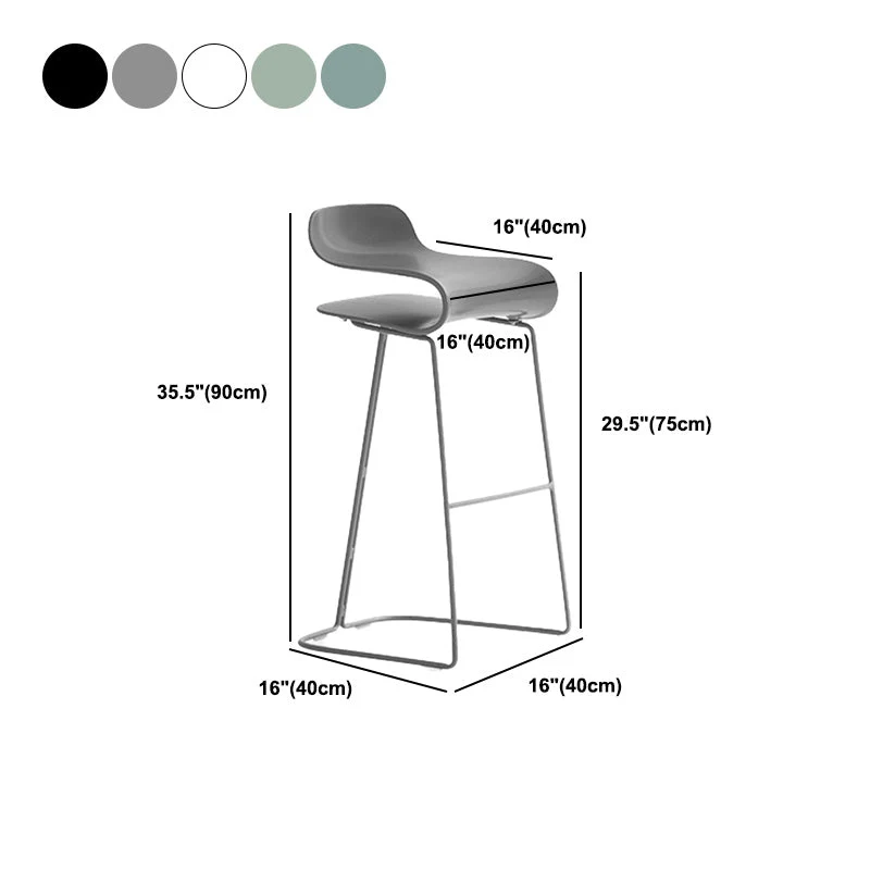 Sgabello da bar stile moderno Sgabello da bar plastica con gambe metallo per la casa Clearhalo