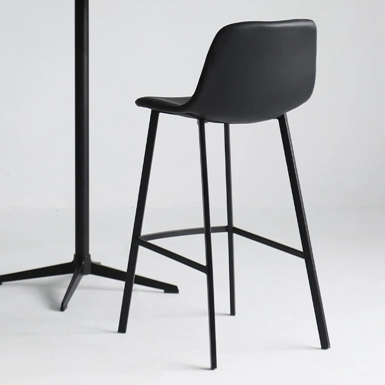 Sgabello da bar stile moderno Sgabello da bar da bancone pelle PU con gambe metallo per ristorante Clearhalo