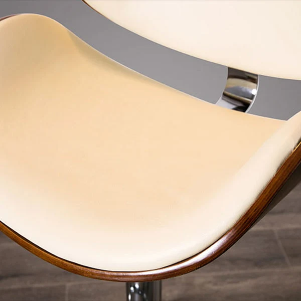 Sgabello da bar stile moderno Sgabello da bar regolabile pelle con gambe metallo Clearhalo