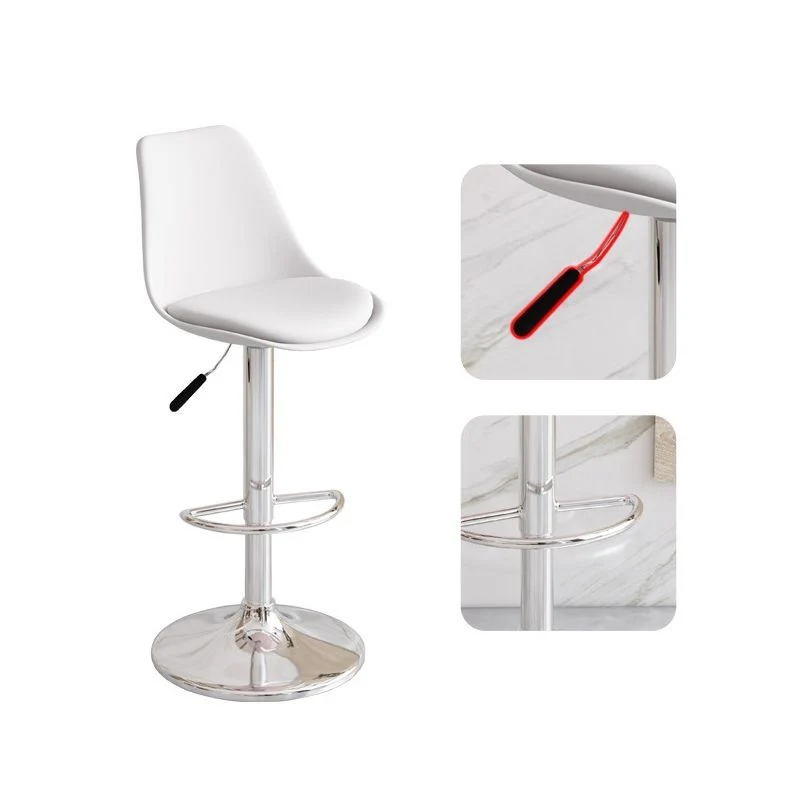 Sgabello da bar stile moderno Sgabello da bar alzabile da bancone con gambe metallo Clearhalo