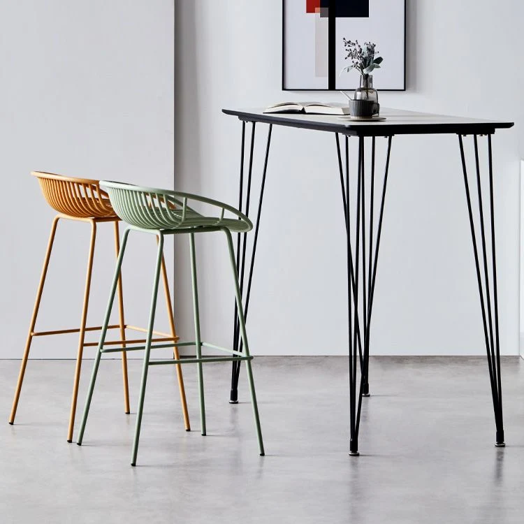 Sgabello da bar stile moderno Sgabello da bar da bancone metallo con gambe metallo per cucina Clearhalo