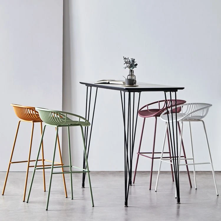 Sgabello da bar stile moderno Sgabello da bar da bancone metallo con gambe metallo per cucina Clearhalo