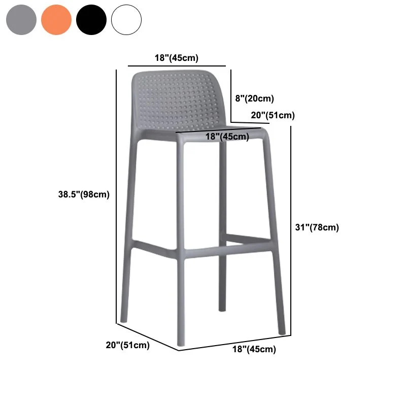 Sgabello da bar stile moderno Sgabello da bar da bancone plastica con gambe plastica per ristorante Clearhalo