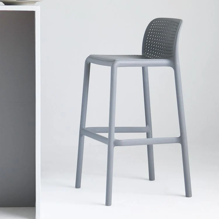 Sgabello da bar stile moderno Sgabello da bar da bancone plastica con gambe plastica per ristorante Clearhalo
