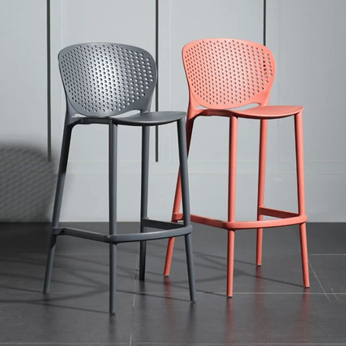Sgabello da bar stile moderno Sgabello da bar da bancone plastica con gambe plastica per la casa Clearhalo