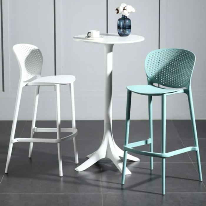 Sgabello da bar stile moderno Sgabello da bar da bancone plastica con gambe plastica per la casa Clearhalo