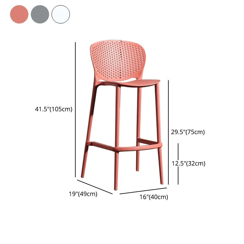 Sgabello da bar stile moderno Sgabello da bar da bancone plastica con gambe plastica per la casa Clearhalo