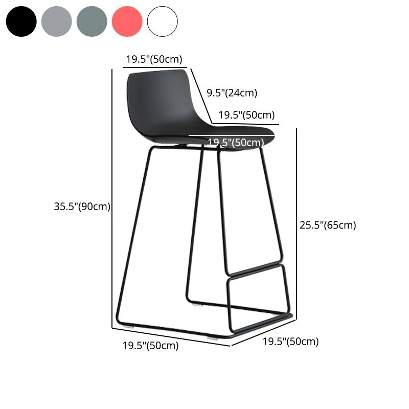 Sgabello da bar stile moderno Sgabello da bar plastica con gambe metallo per cucina Clearhalo