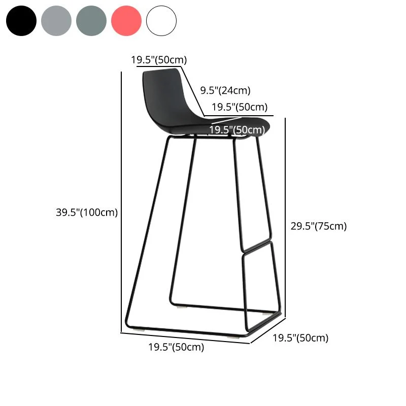 Sgabello da bar stile moderno Sgabello da bar plastica con gambe metallo per cucina Clearhalo