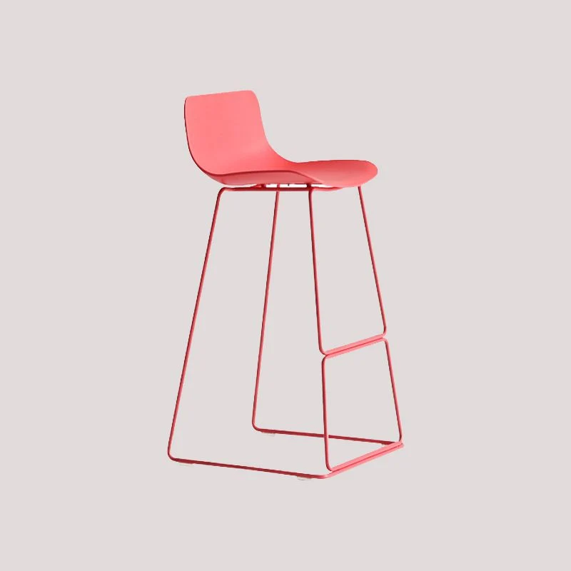 Sgabello da bar stile moderno Sgabello da bar plastica con gambe metallo per cucina Clearhalo