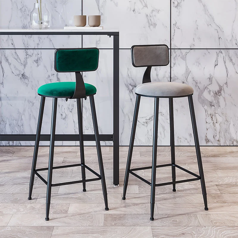 Sgabello da bar stile moderno Sgabello da bar con seduta rotonda e gambe metallo Clearhalo