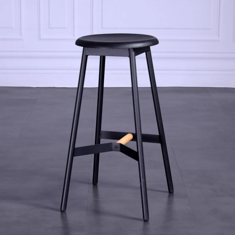 Sgabello da bar stile moderno Sgabello da bar con seduta rotonda e gambe metallo per la casa Clearhalo