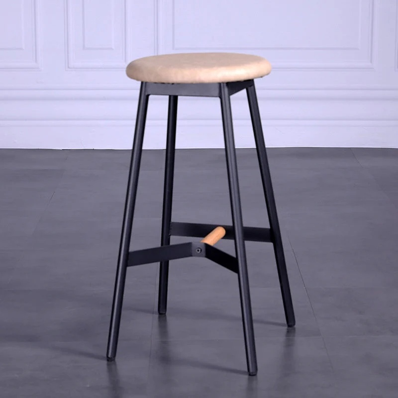 Sgabello da bar stile moderno Sgabello da bar con seduta rotonda e gambe metallo per la casa Clearhalo