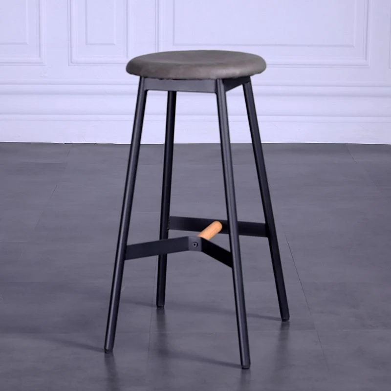 Sgabello da bar stile moderno Sgabello da bar con seduta rotonda e gambe metallo per la casa Clearhalo