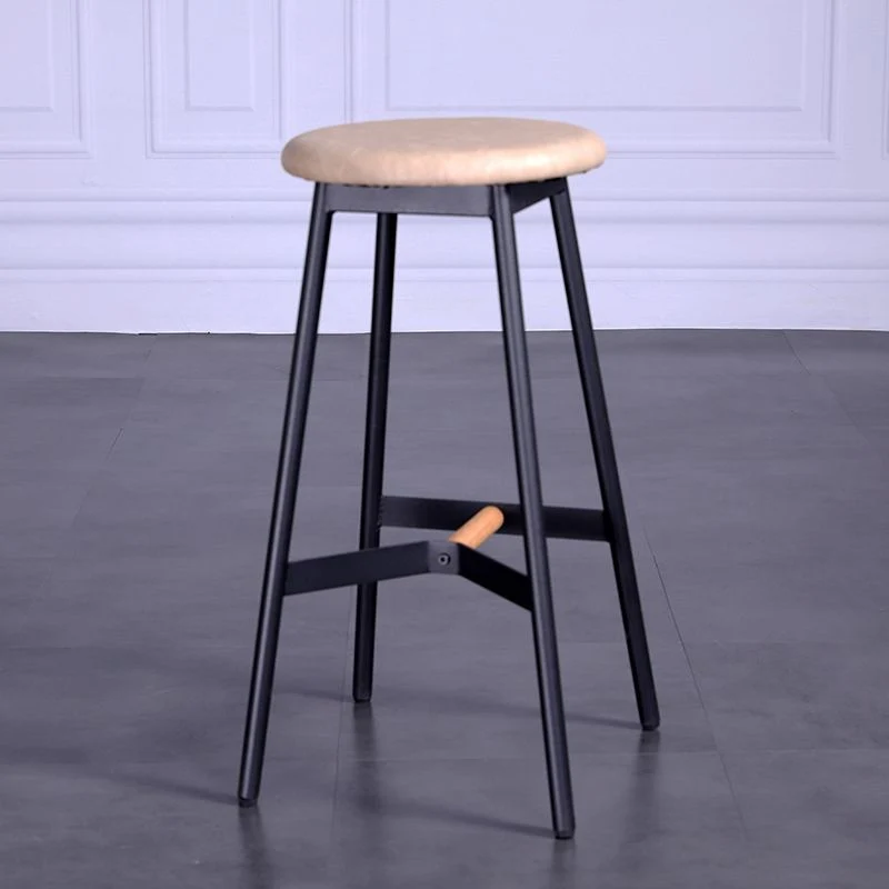 Sgabello da bar stile moderno Sgabello da bar con seduta rotonda e gambe metallo per la casa Clearhalo
