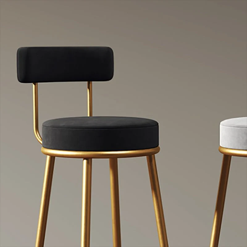 Sgabello da bar stile nordico glam Sgabello da bar rotondo con gambe metallo Clearhalo