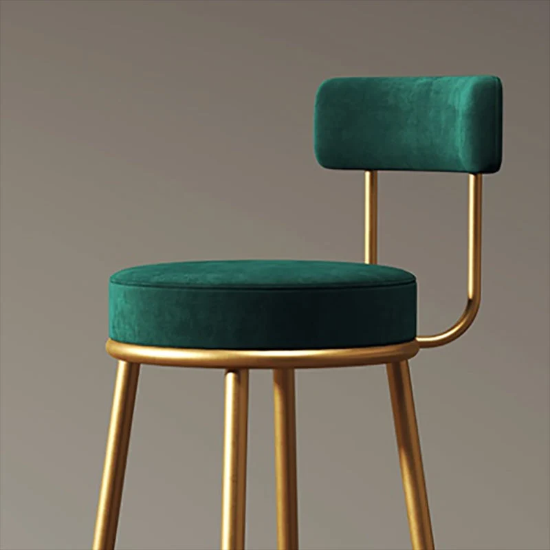 Sgabello da bar stile nordico glam Sgabello da bar rotondo con gambe metallo Clearhalo