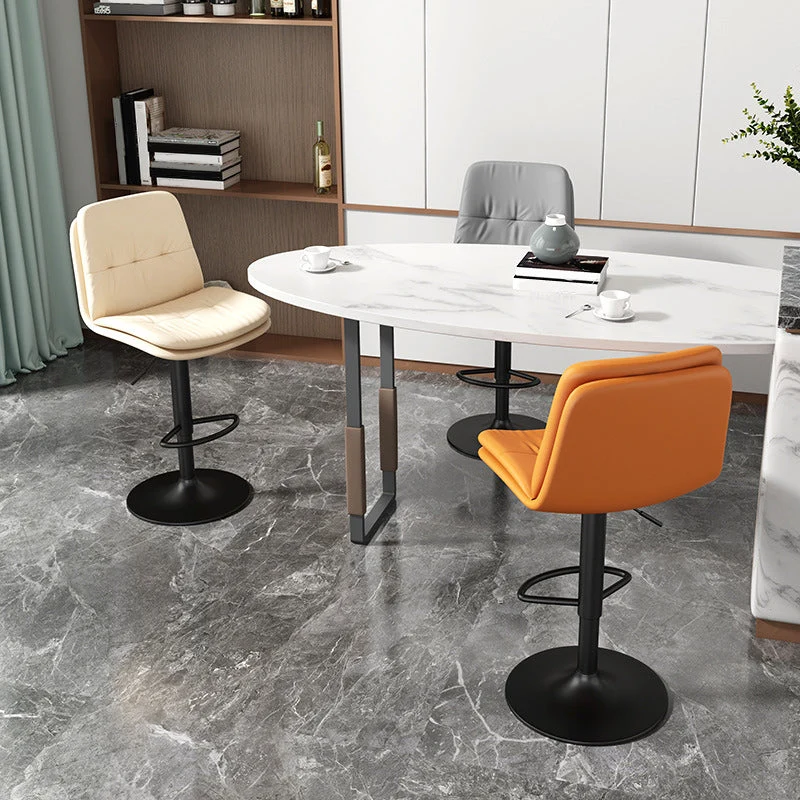 Sgabello da bar stile nordico Sgabello da bar sollevabile con gambe metallo Clearhalo