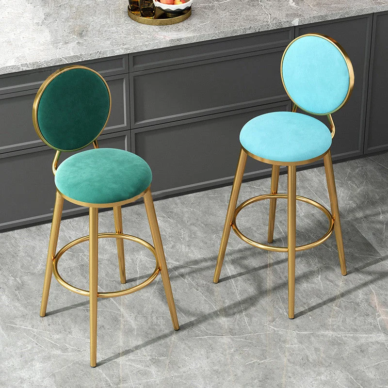 Sgabello da bar stile nordico Sgabello da bar rotondo con gambe metallo Clearhalo
