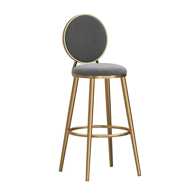 Sgabello da bar stile nordico Sgabello da bar rotondo con gambe metallo Clearhalo
