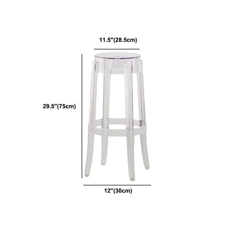Sgabello da bar stile nordico Sgabello da bar rotondo con gambe plastica per la casa Clearhalo