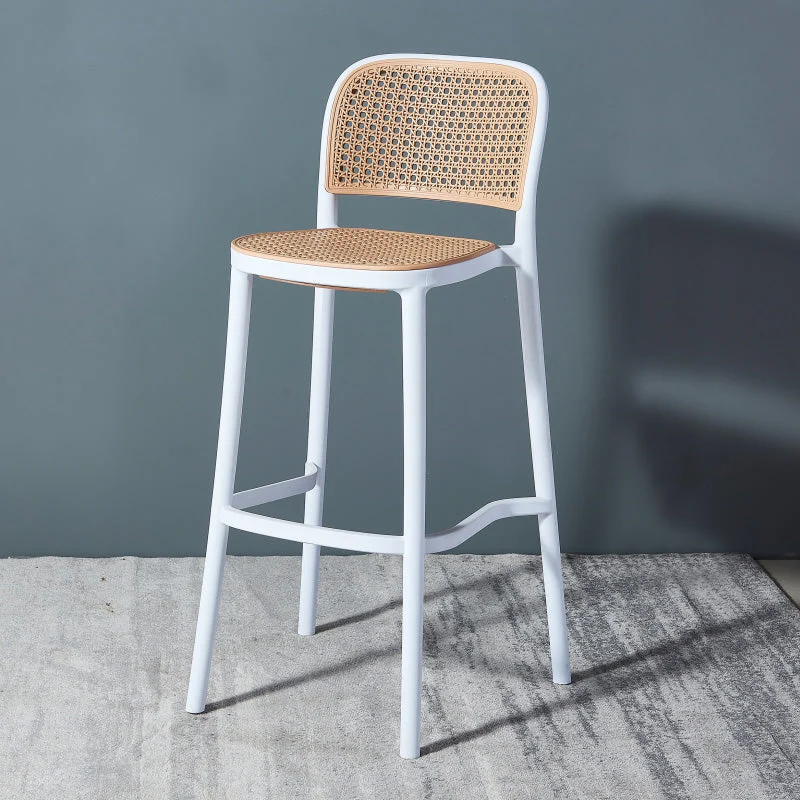 Sgabello da bar stile nordico Sgabello da bar quadrato con gambe plastica per cucina Clearhalo