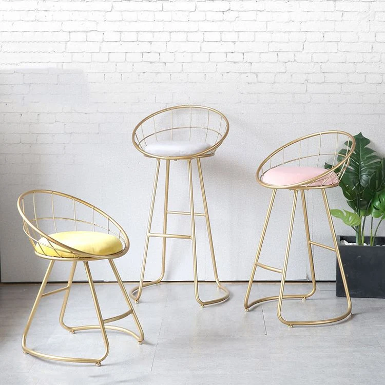 Sgabello da bar stile nordico Sgabello da bar con gambe metallo Clearhalo