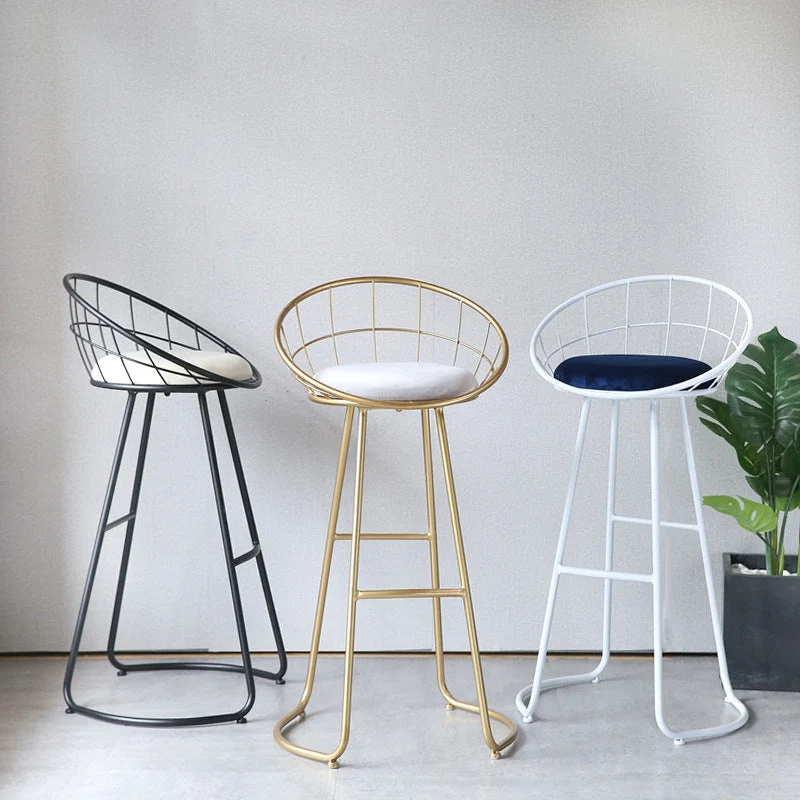 Sgabello da bar stile nordico Sgabello da bar con gambe metallo Clearhalo