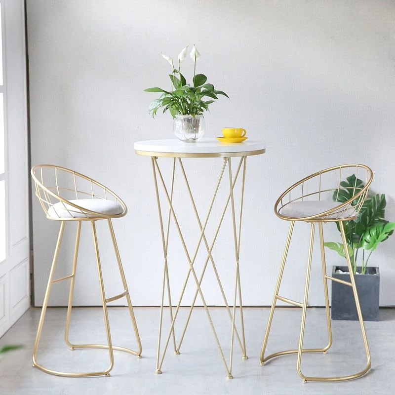 Sgabello da bar stile nordico Sgabello da bar con gambe metallo Clearhalo