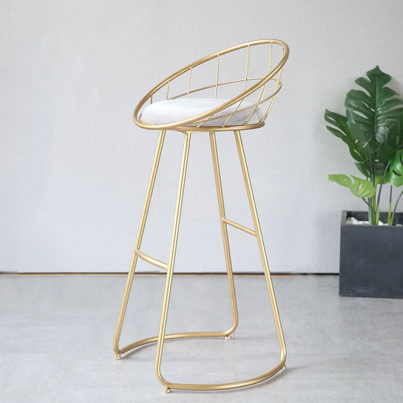 Sgabello da bar stile nordico Sgabello da bar con gambe metallo Clearhalo