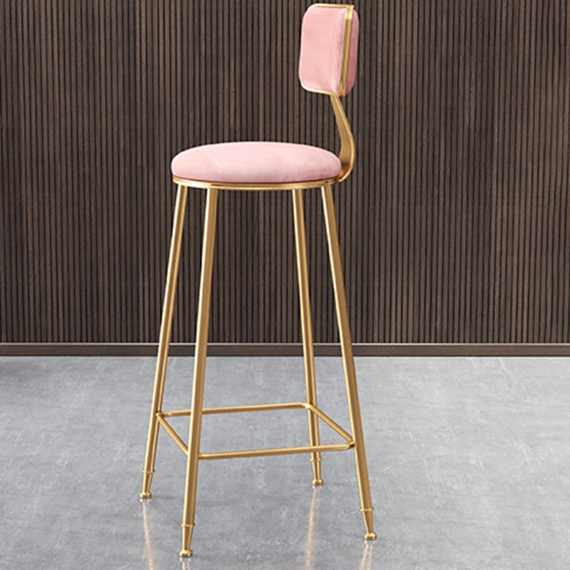 Sgabello da bar stile nordico Sgabello da bar con seduta rotonda e gambe metallo per uso domestico Clearhalo