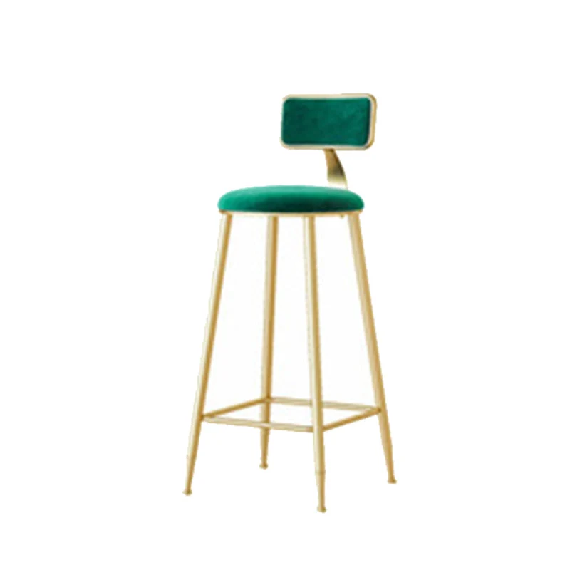Sgabello da bar stile nordico Sgabello da bar con seduta rotonda e gambe metallo per uso domestico Clearhalo