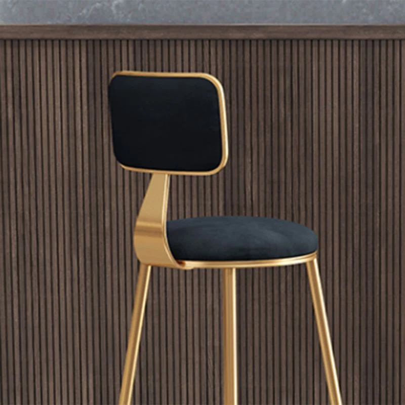 Sgabello da bar stile nordico Sgabello da bar con seduta rotonda e gambe metallo per uso domestico Clearhalo