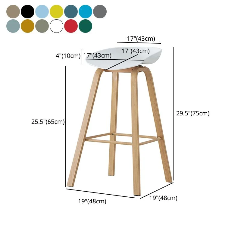 Sgabello da bar stile scandinavo con gambe metallo Sgabello da bancone per bar da cucina Clearhalo