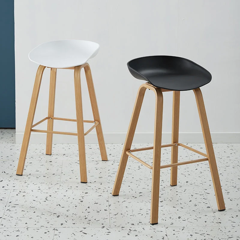 Sgabello da bar stile scandinavo con gambe metallo Sgabello da bancone per bar da cucina Clearhalo