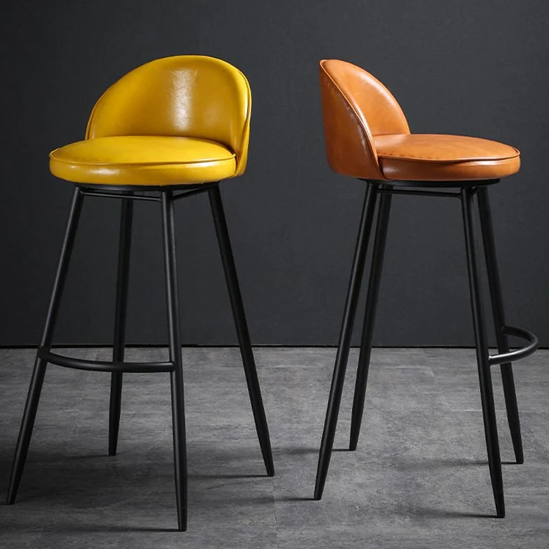 Sgabello da bar stile scandinavo con seduta rotonda Sgabello da bancone per bar da cucina Clearhalo