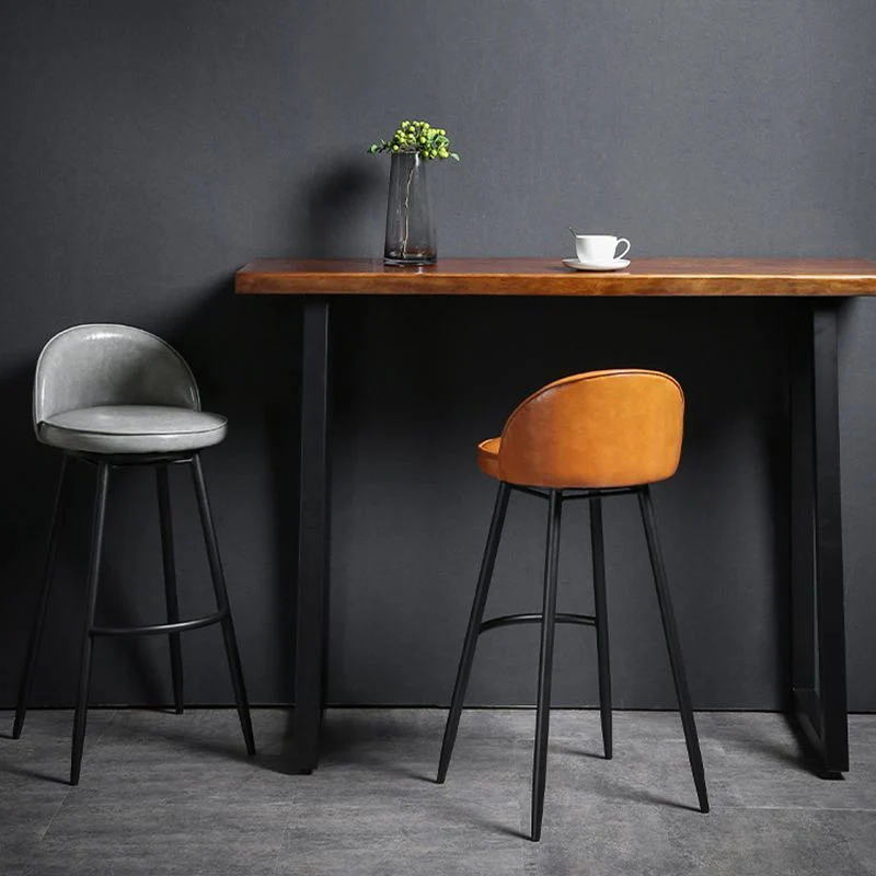 Sgabello da bar stile scandinavo con seduta rotonda Sgabello da bancone per bar da cucina Clearhalo
