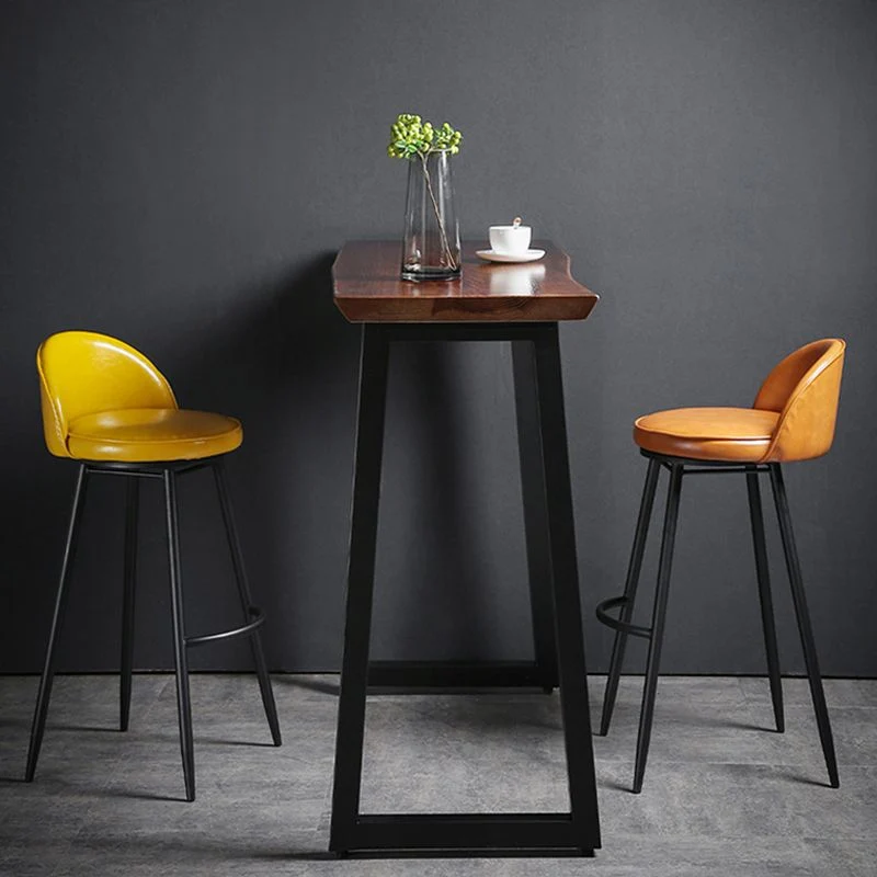 Sgabello da bar stile scandinavo con seduta rotonda Sgabello da bancone per bar da cucina Clearhalo