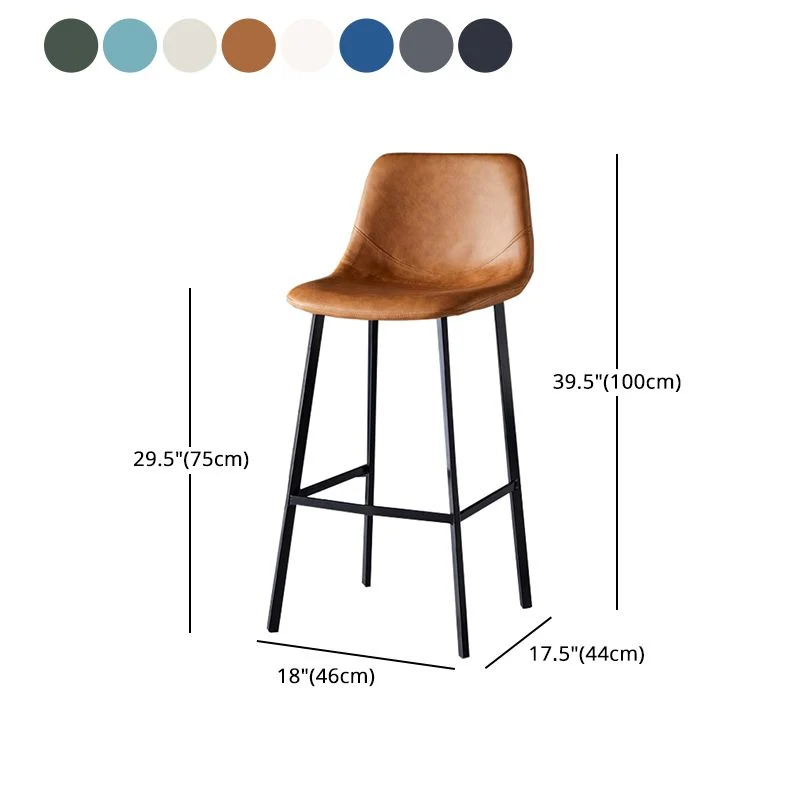 Sgabello da bar stile scandinavo con seduta quadrata pelle Sgabello da bancone Sgabello da bar da cucina Clearhalo