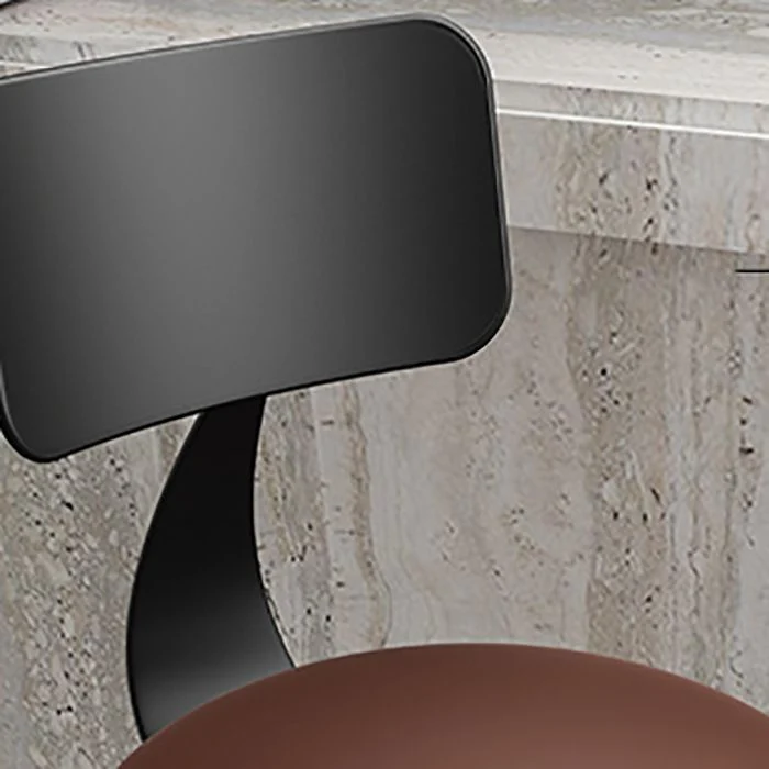 Sgabello da caffetteria con finitura opaca industriale, poggiapiedi, sgabello con schienale basso Clearhalo