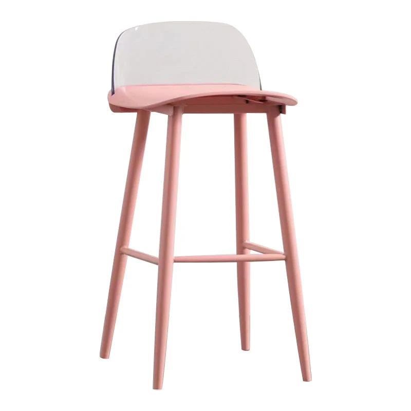 Sgabello da casa scandinavo con poggiapiedi Sgabello da bar plastica con finitura opaca Clearhalo