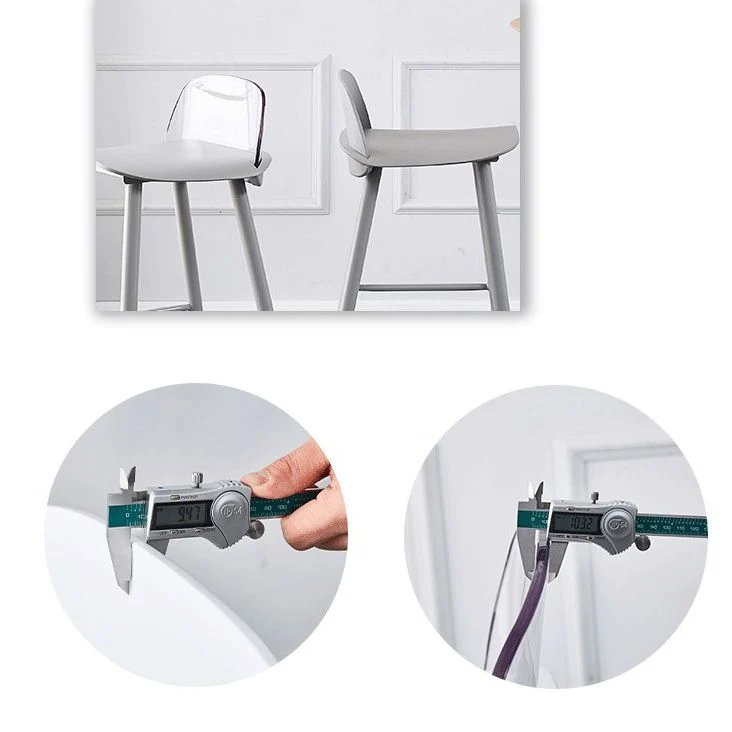 Sgabello da casa scandinavo con poggiapiedi Sgabello da bar plastica con finitura opaca Clearhalo