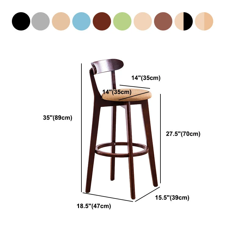 Sgabello da dessert scandinavo faggio Sgabelli da bar imbottiti con finitura opaca Clearhalo