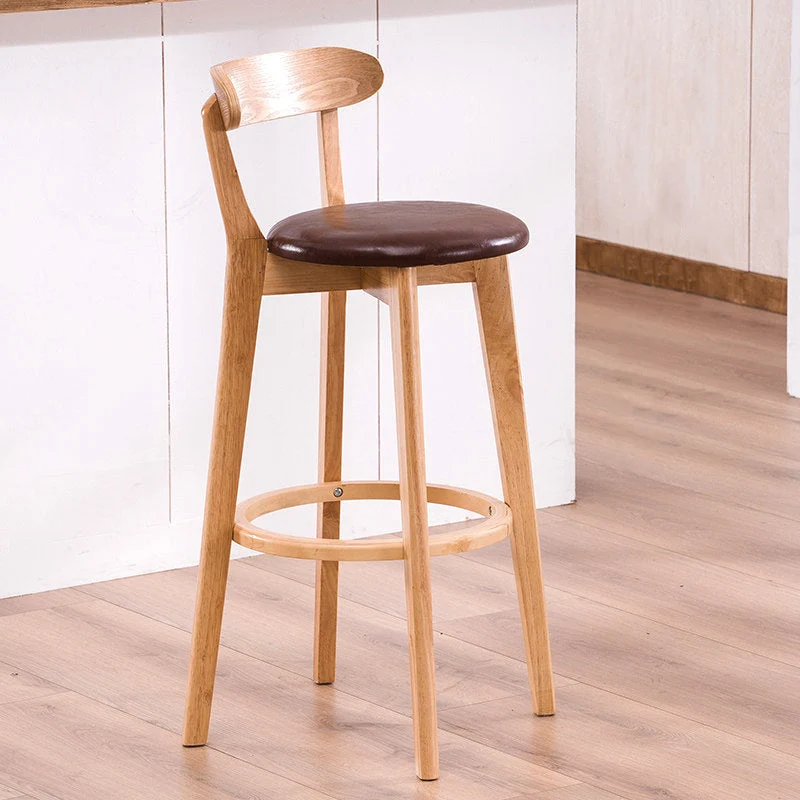 Sgabello da dessert scandinavo faggio Sgabelli da bar imbottiti con finitura opaca Clearhalo