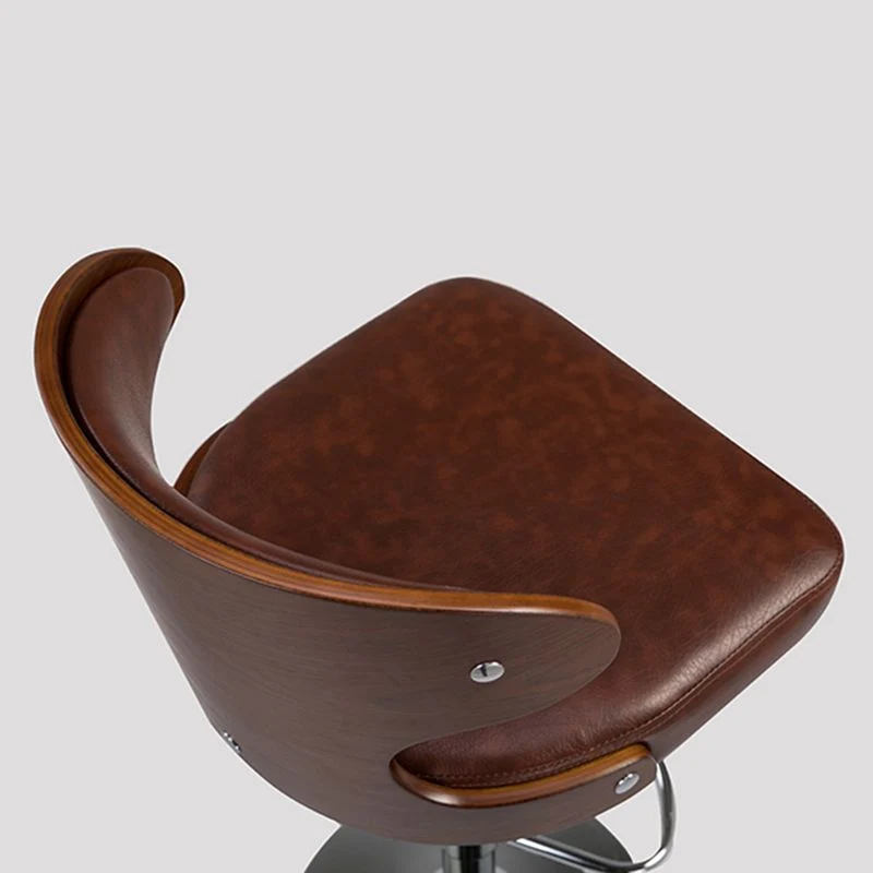 Sgabello moderno con schienale sollevabile Sgabello da bar per uso domestico acciaio con cuscino e pedale Clearhalo