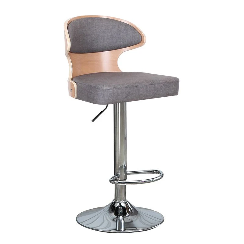 Sgabello moderno con schienale sollevabile Sgabello da bar per uso domestico acciaio con cuscino e pedale Clearhalo