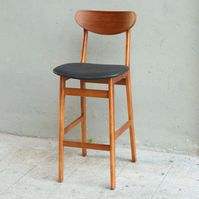 Sgabello moderno legno con schienale e sgabello da bancone per ristorante Clearhalo