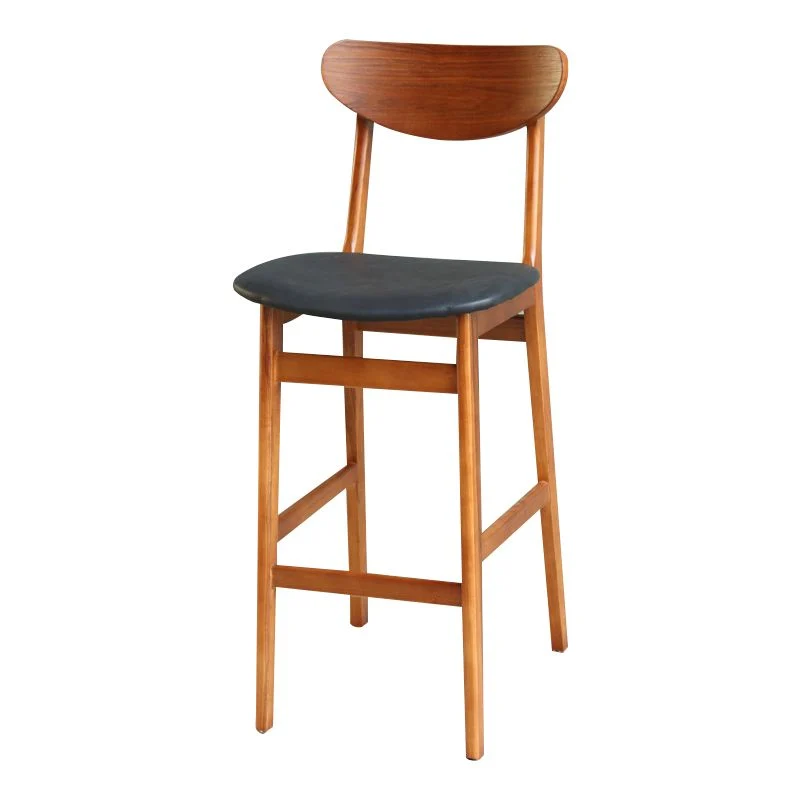 Sgabello moderno legno con schienale e sgabello da bancone per ristorante Clearhalo